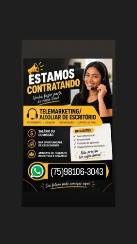 VAGA DE EMPREGO DISPONÍVEL! 