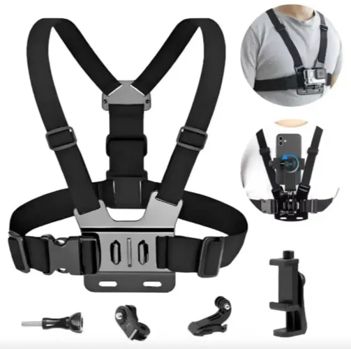 Suporte de Peito Para Celular e Gopro Peitoral Peito ajustável Câmera Esportivo