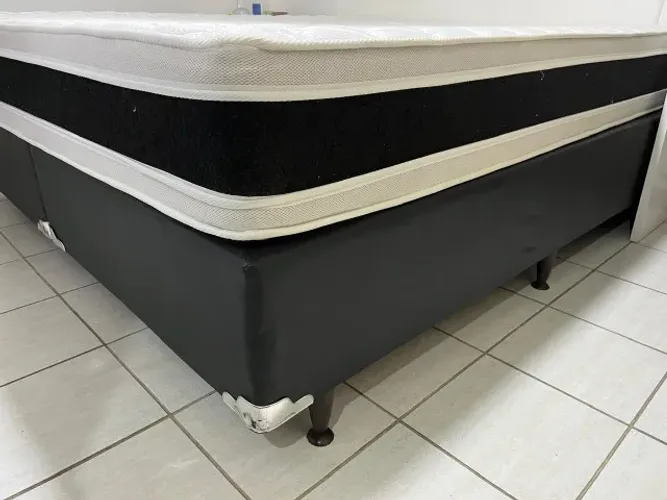 Cama Box Super King Castor Black & White D45 (1,93m x 2,03m) - Desapego Rápido