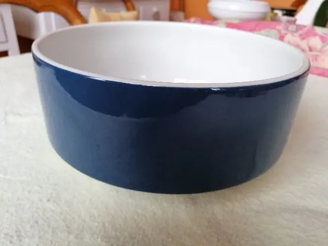 Fruteira ou prato fundo de serviço em porcelana italiana azul e branco