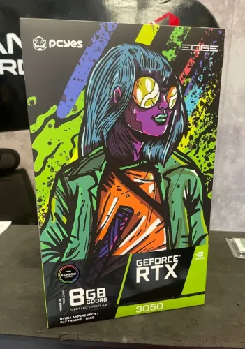 Placa de Vídeo PCYES NVIDIA GeForce RTX 3050 Projeto Edge, 8GB, GDDR6, DLSS, Ray Tracing