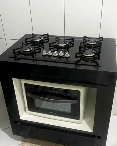 Cooktop Philco 127v + Mármore Preto + Móvel