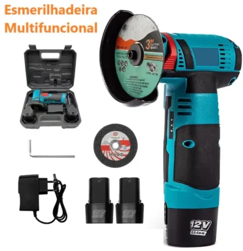 Esmerilhadeira Lixadeira Portátil + Suporte Moedor + 2 Bateria 12/18V 28000 rpm