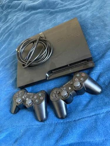Playstation 3 Slim Completo! 2 Controles +jogo gta