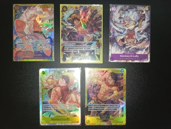 10 Cartas One Piece Originais, Luffy Ace e Zoro em Perfeito Estado