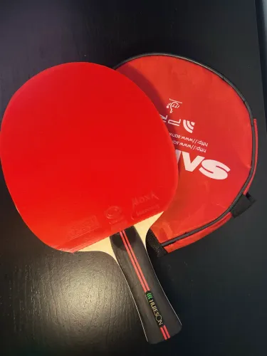 Raquete Profissional de Tênis de Mesa - Madeira Huieson K2 + Borracha YINHE Mercury 2