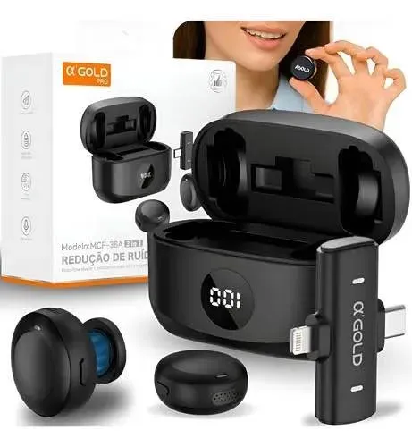 Microfone De Lapela 100 Metros Alcance Redução