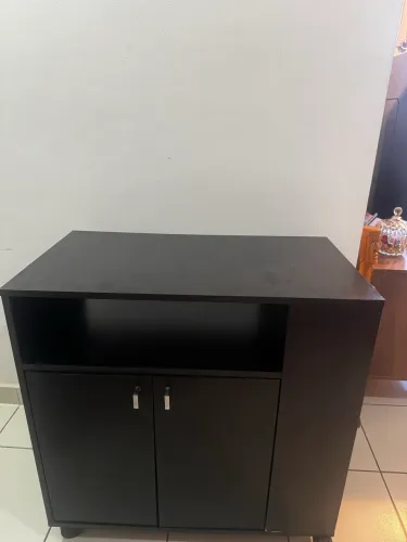 Bar carrinho tok stok preto com rodízios 