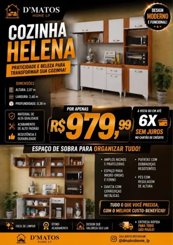 Armário de Cozinha Helena Completo