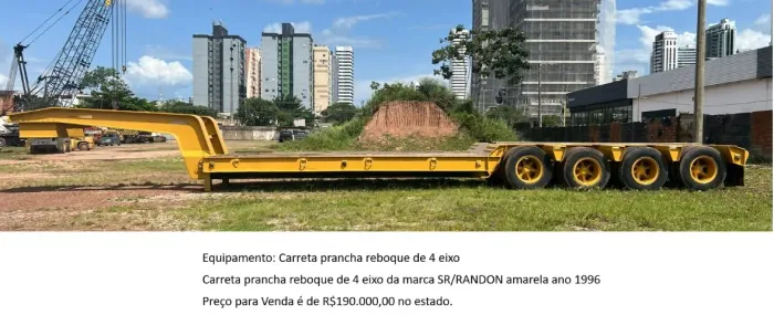 CARRETA PRANCHA REBOQUE - 4 EIXOS