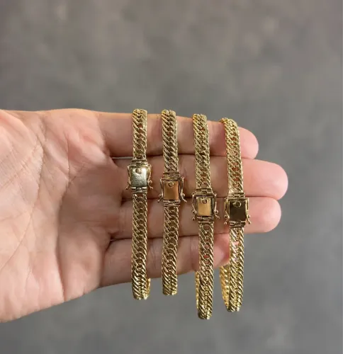 Pulseira Elo Grumet Duplo 11 gramas 18k
