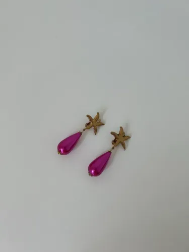 Brinco gota rosa