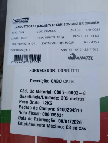 Cabo de Rede Cat 6