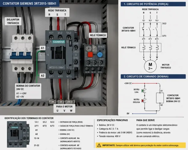 Relê térmico e contator