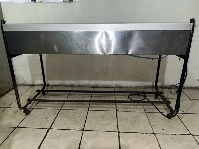 Vitrine Expositora de Alimentos em Inox com Vidro