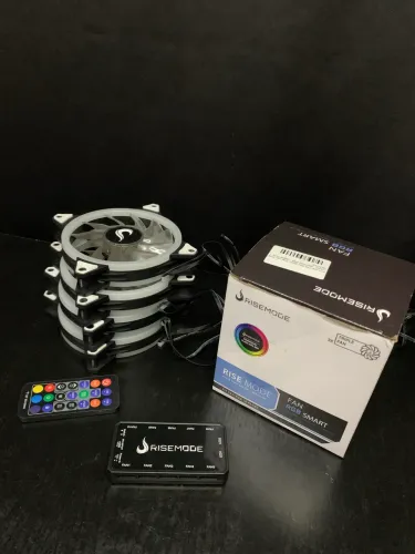 KIT 5 FANS RISE MOD ARGB COM CONTROLADORA ( ACEITO CARTÃO)