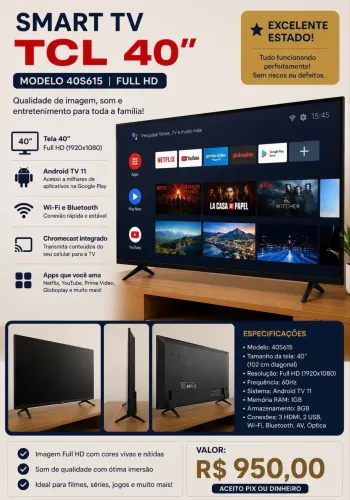 TV TCL 40 Android FULL HD