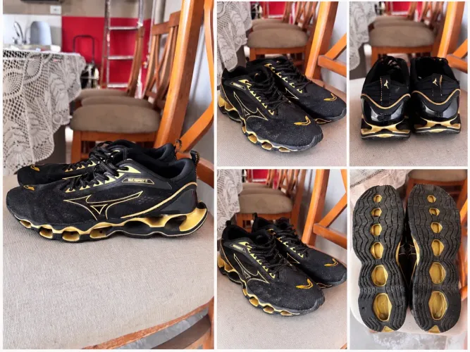 Mizuno Wave Prophecy 11 preto e dourado