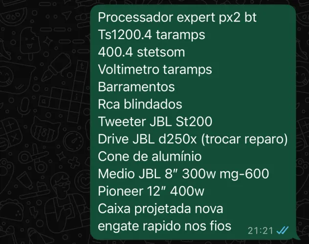 Som automotivo 4 vias
