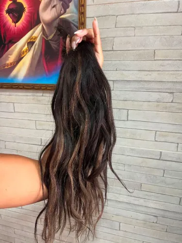 Cabelo humano morena iluminada Anita indiano 