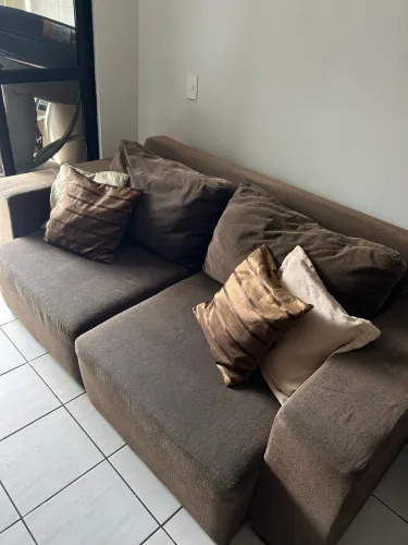 Sofá Cama Retrátil Marrom