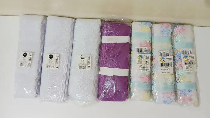 LOTE 7 BORDADOS INGLÊS NOVOS VARIADOS !