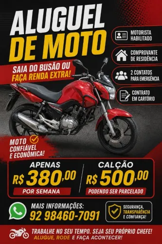 Alugo Moto para sair do Busão ou fazer renda extra