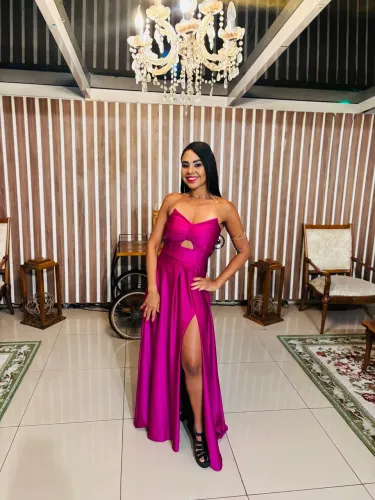 Vestido fúcsia pra festa P/M