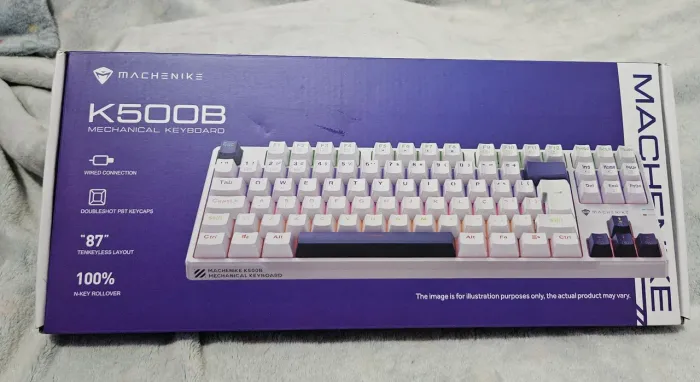 Teclado Gamer Machenike K500b-b87. Switch Brown, Azul Branco Inglês Internaciona
