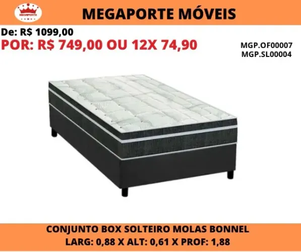 CAMA BOX SOLTEIRO MOLAS