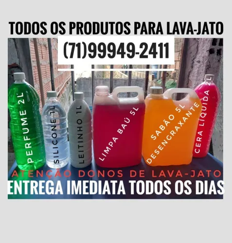 Produtos de limpeza lava jato estética automotiva matériais lavagem