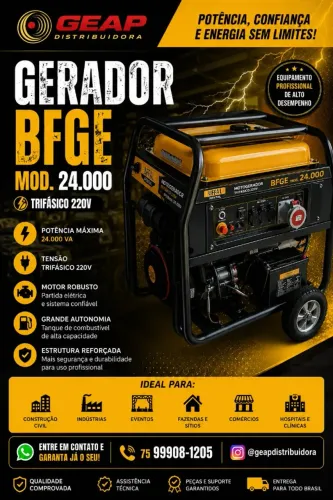 GERADOR BUFFALO 24000KVA TRIFASICO 127V 220V 
