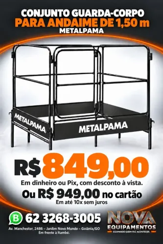 Andaime  - CONJUNTO GUARDA-CORPO PARA ANDAIME DE 1,50 m METALPAMA