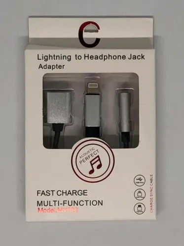 Adaptador Headphone Jack P2 Lightning Fone Iphone 7 8 X Novo na Caixa