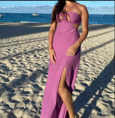 Vestido longo lilás