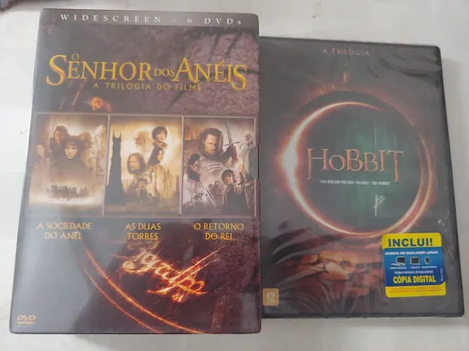 Box Dvds Trilogias O Senhor dos Anéis e O Hobbit - 9 discos