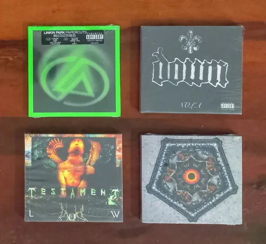 CDs lacrados Testament Down Linkin Park