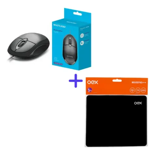 kit Mouse com fio MO300 + Mouse pad Mp100 cod: 10049