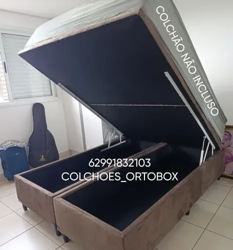 Cama box baú Queen size estrutura reforçada