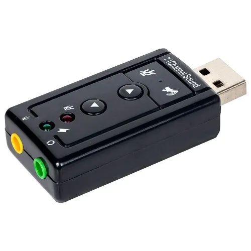 Placa Adaptador de Áudio 7.1 Canais USB para som