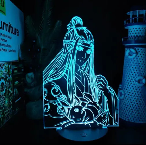 Luminária de Mesa 3D - Personagem Anime The Untamed Lan Zhan