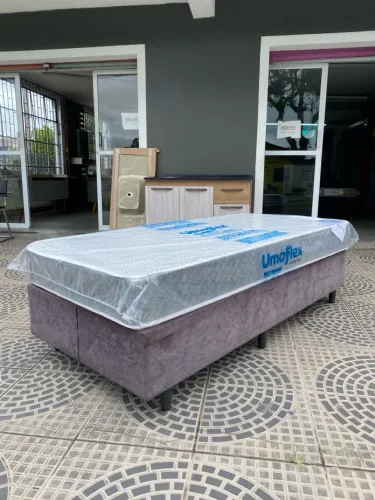 Conjunto box de solteiro mola ensacada novo