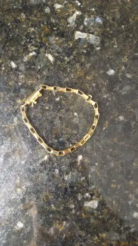 Pulseira tijolinho 4mm, banhado em ouro 18k.
