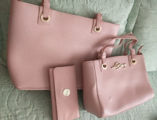 Kit Conjunto de Bolsas Rosa 