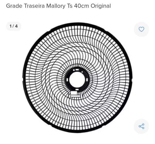 Grade Traseira Mallory Ts 40cm Original