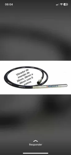 Vibrador de imersão 35mm com 4 metros