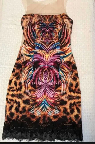 Vestido Em tule com transparência Planet Girls