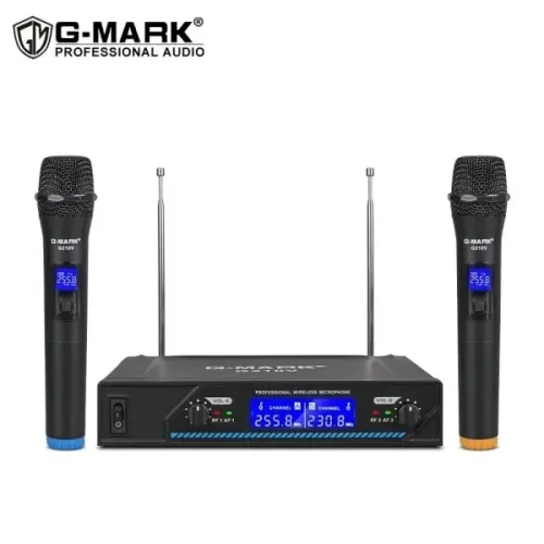 Promoção! Microfone Duplo Sem Fio Gmark, Painel Digital.