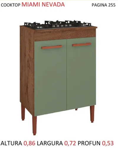 Armário para cooktop 4 bocas