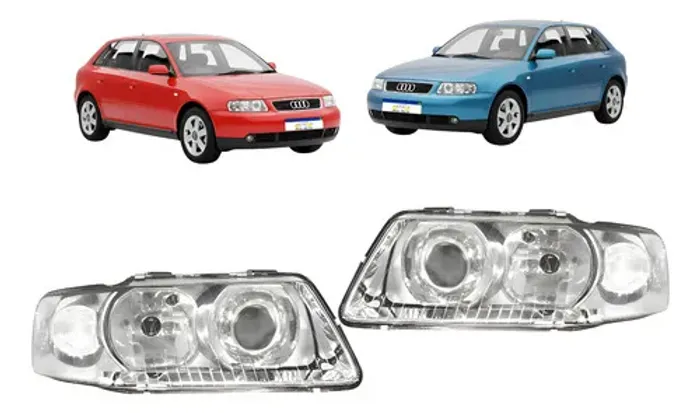 Par Farol Audi A3 1999 2000 2001 2002 2003 2004 2005 2006 - Ambos Lados